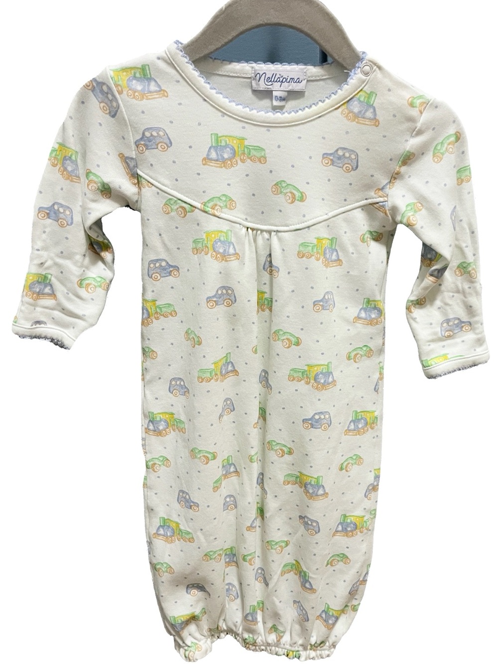 Nellapima Cream Sleep Gown with Trains & Cars